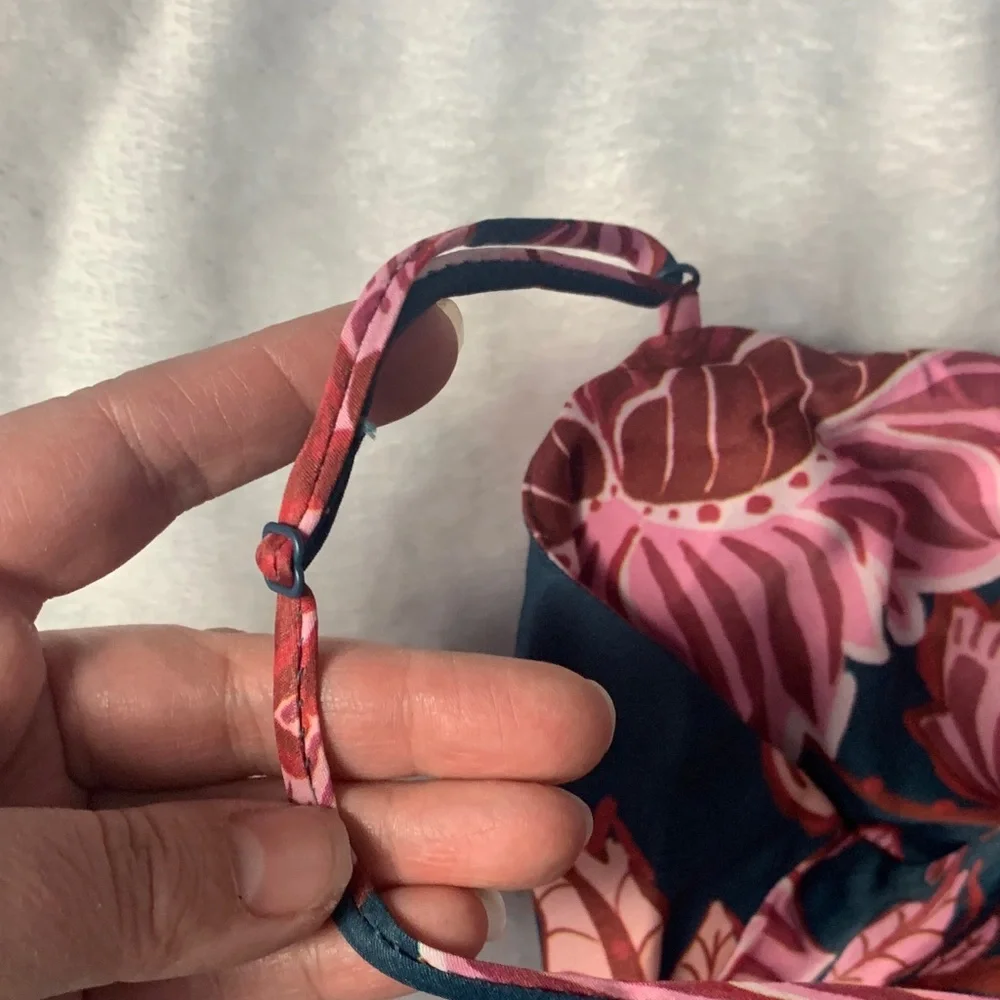 Farm Rio size medium new Blue flower delicacy Paisley slip dress floral pink - Picture 8 of 12